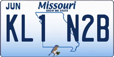 MO license plate KL1N2B