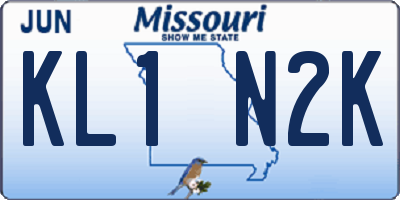 MO license plate KL1N2K