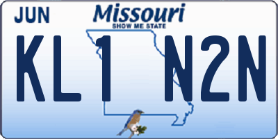 MO license plate KL1N2N