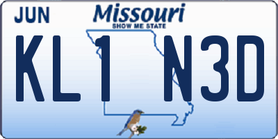 MO license plate KL1N3D