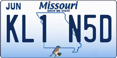 MO license plate KL1N5D