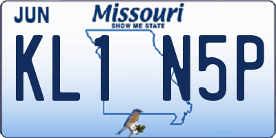 MO license plate KL1N5P