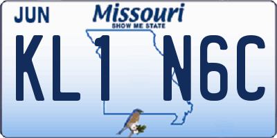 MO license plate KL1N6C