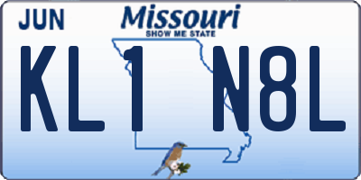 MO license plate KL1N8L