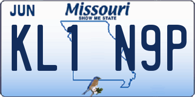 MO license plate KL1N9P