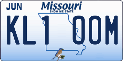 MO license plate KL1O0M