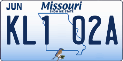 MO license plate KL1O2A