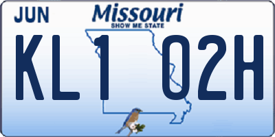 MO license plate KL1O2H