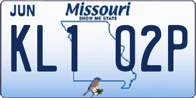 MO license plate KL1O2P