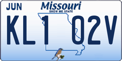 MO license plate KL1O2V