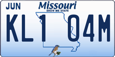 MO license plate KL1O4M