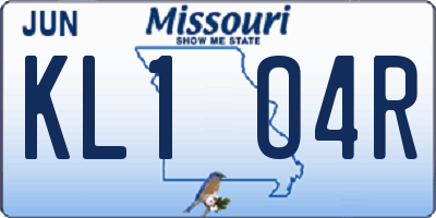 MO license plate KL1O4R