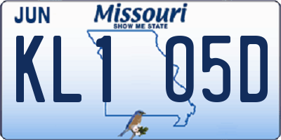 MO license plate KL1O5D