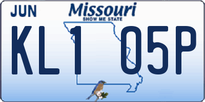 MO license plate KL1O5P