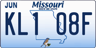 MO license plate KL1O8F