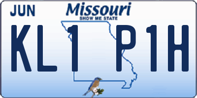 MO license plate KL1P1H