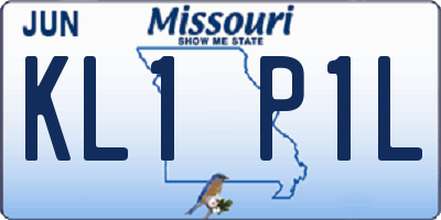 MO license plate KL1P1L