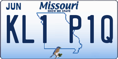 MO license plate KL1P1Q