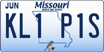 MO license plate KL1P1S