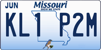 MO license plate KL1P2M