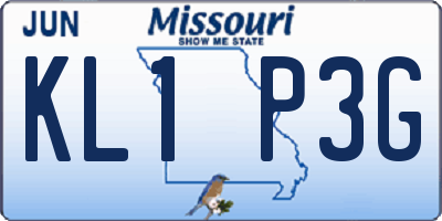 MO license plate KL1P3G