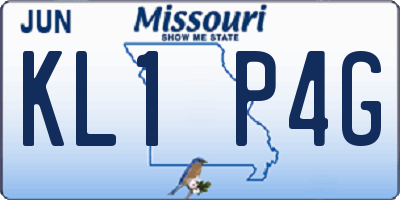 MO license plate KL1P4G