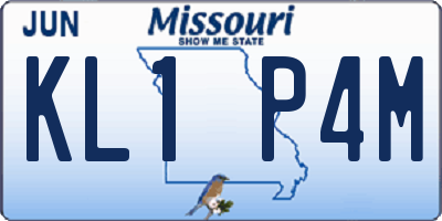 MO license plate KL1P4M