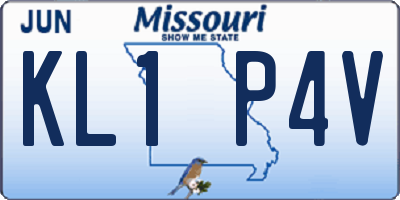 MO license plate KL1P4V