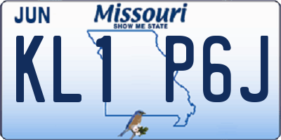 MO license plate KL1P6J