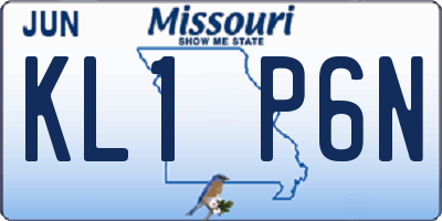 MO license plate KL1P6N