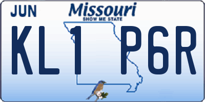 MO license plate KL1P6R