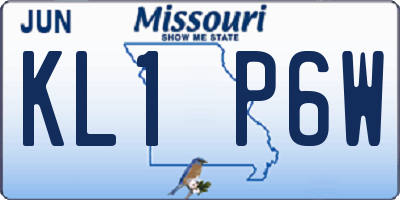 MO license plate KL1P6W