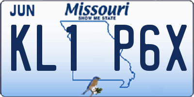 MO license plate KL1P6X