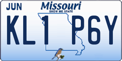 MO license plate KL1P6Y