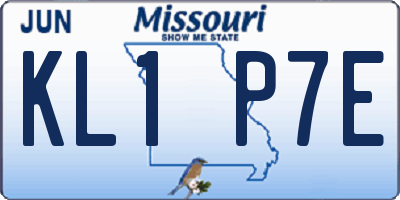 MO license plate KL1P7E