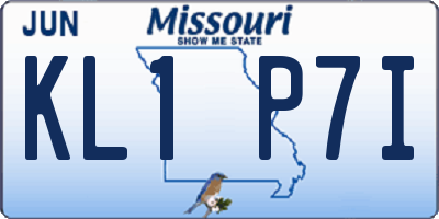 MO license plate KL1P7I