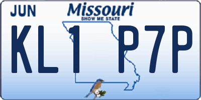 MO license plate KL1P7P