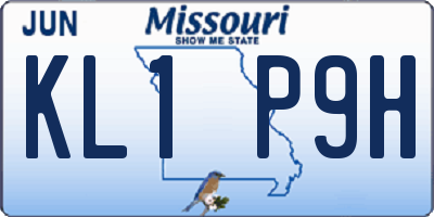 MO license plate KL1P9H