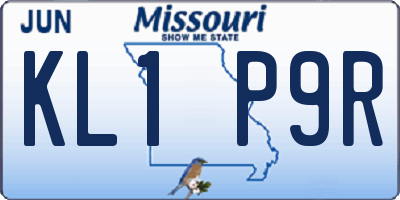 MO license plate KL1P9R