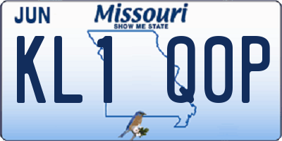 MO license plate KL1Q0P