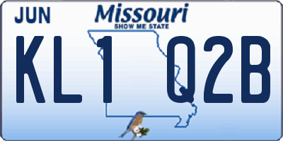MO license plate KL1Q2B
