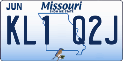 MO license plate KL1Q2J