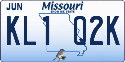 MO license plate KL1Q2K