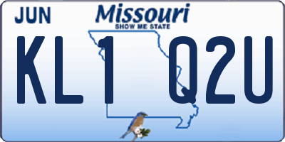 MO license plate KL1Q2U