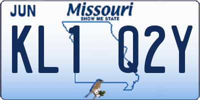 MO license plate KL1Q2Y