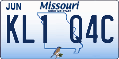 MO license plate KL1Q4C