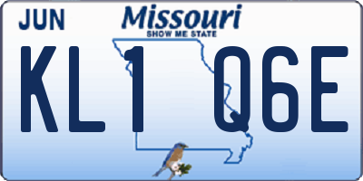 MO license plate KL1Q6E