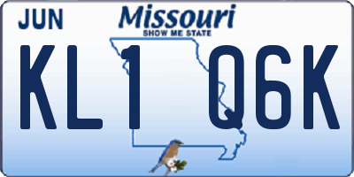 MO license plate KL1Q6K