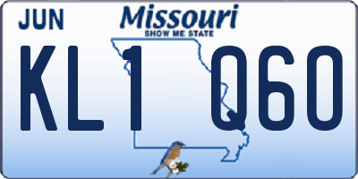 MO license plate KL1Q6O