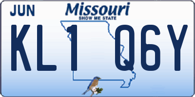 MO license plate KL1Q6Y